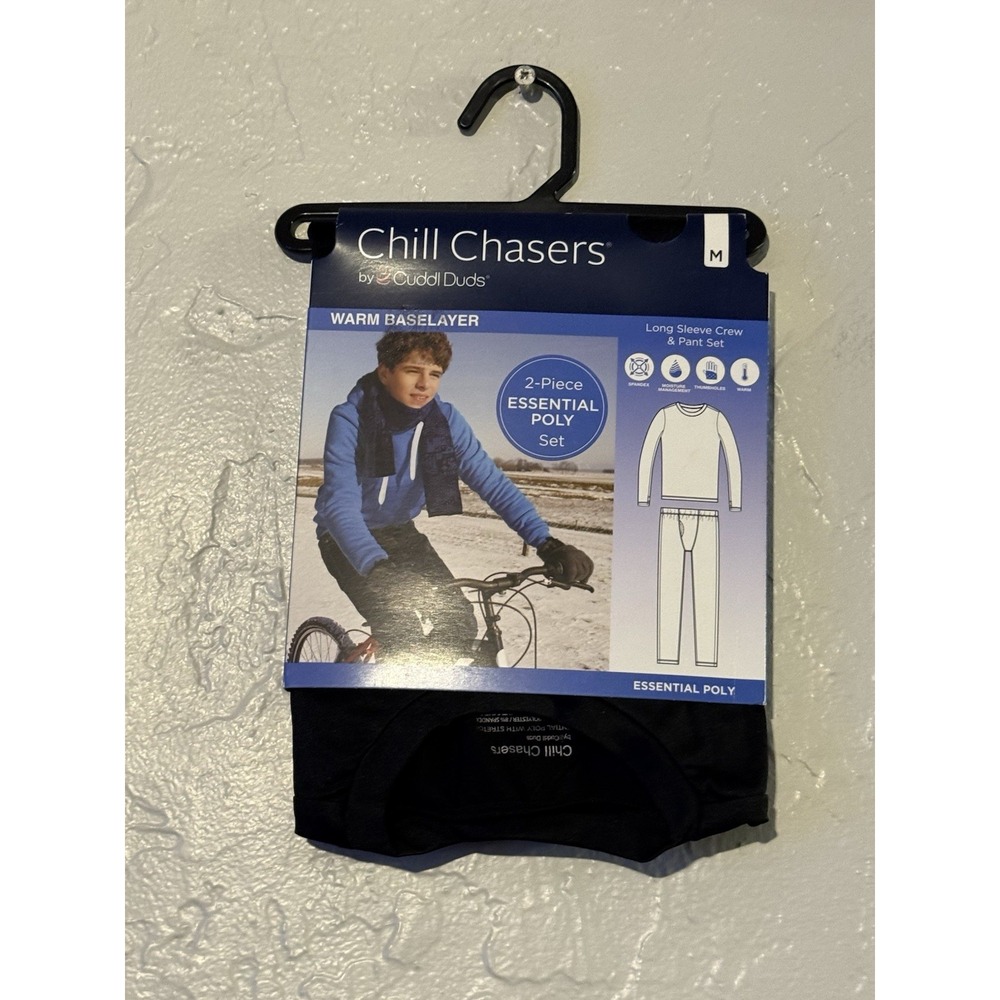 Cuddl Duds NWT Boys Warm Baselayers Long Sleeve Crew & Pant 2 Piece Medium